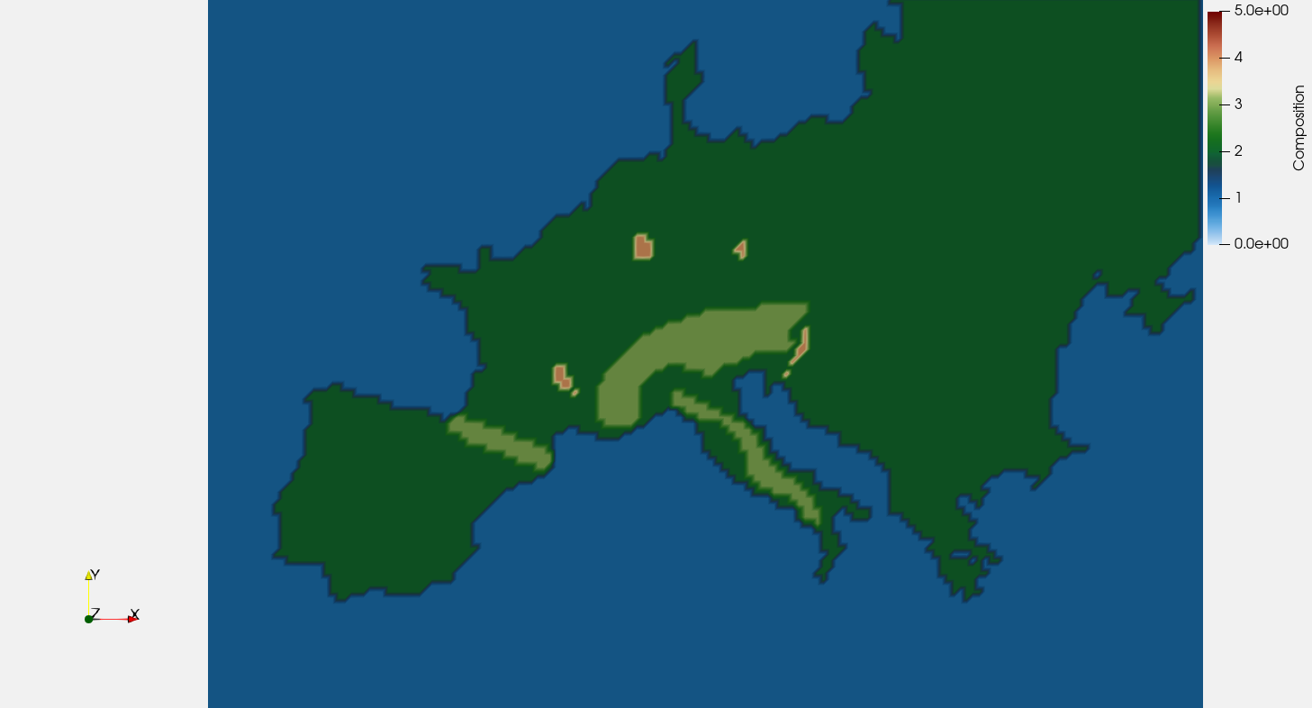 European continental plate including the Alps, Appennines, Pyrenees and the ECRiS regions.